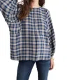 Hatch Rose Plaid Top In Blue In Multi