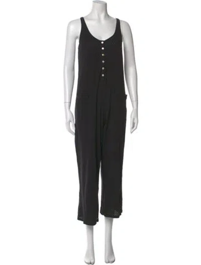 Pre-owned Hatch Scoop Neck Jumpsuit In Black