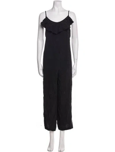 Pre-owned Hatch Scoop Neck Jumpsuit In Black