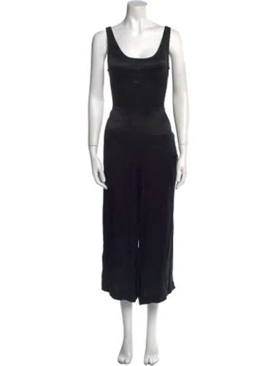 Pre-owned Hatch Scoop Neck Jumpsuit In Black