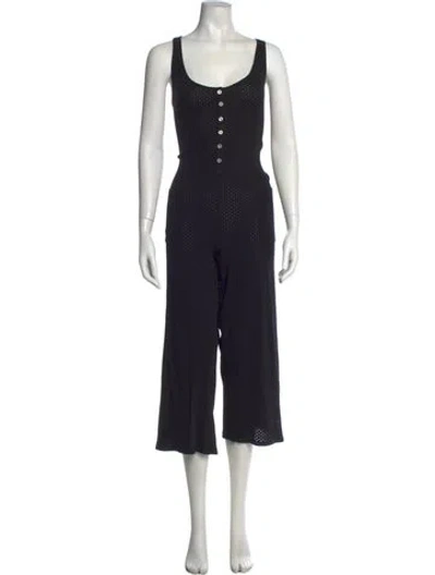 Pre-owned Hatch Scoop Neck Jumpsuit In Black