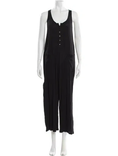 Pre-owned Hatch Scoop Neck Jumpsuit In Black