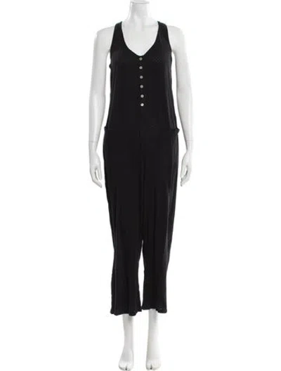 Pre-owned Hatch Scoop Neck Jumpsuit In Black