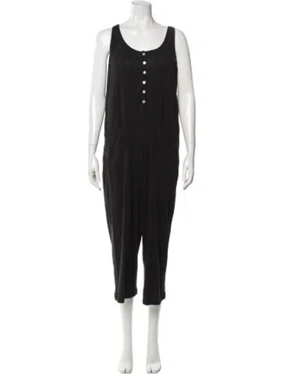 Pre-owned Hatch Scoop Neck Jumpsuit In Black