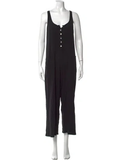 Pre-owned Hatch Scoop Neck Jumpsuit In Black