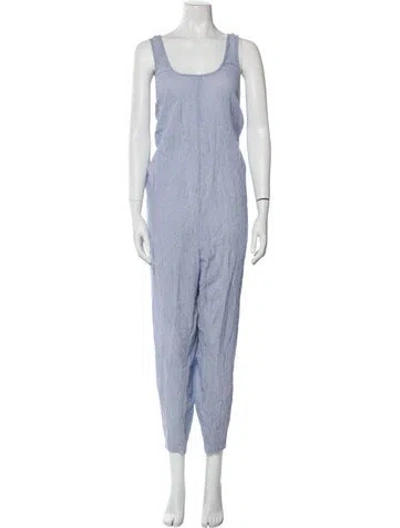 Pre-owned Hatch Scoop Neck Jumpsuit In Blue
