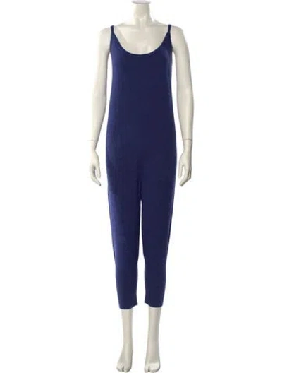 Pre-owned Hatch Scoop Neck Jumpsuit In Blue