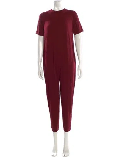 Pre-owned Hatch Scoop Neck Jumpsuit In Burgundy