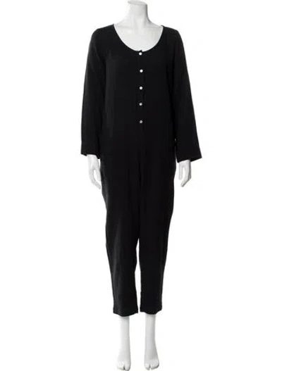 Pre-owned Hatch Scoop Neck Jumpsuit In Gray