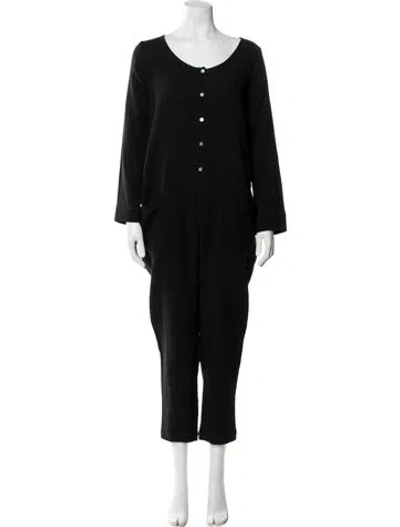 Pre-owned Hatch Scoop Neck Jumpsuit In Gray