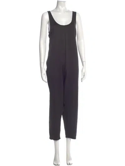 Pre-owned Hatch Scoop Neck Jumpsuit In Gray