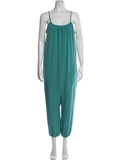 Pre-owned Hatch Scoop Neck Jumpsuit In Green