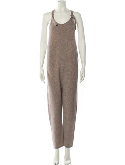 Pre-owned Hatch Scoop Neck Jumpsuit In Neutral