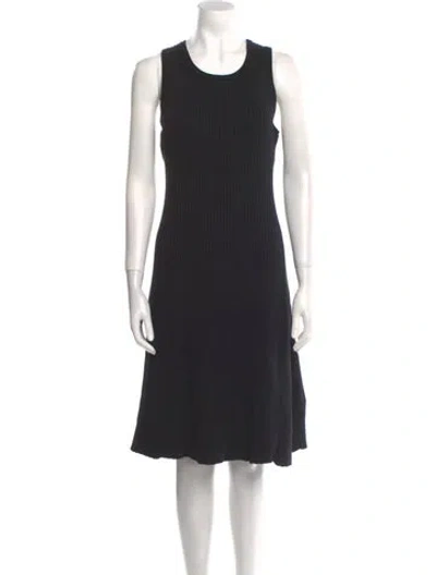 Pre-owned Hatch Scoop Neck Knee-length Dress In Black