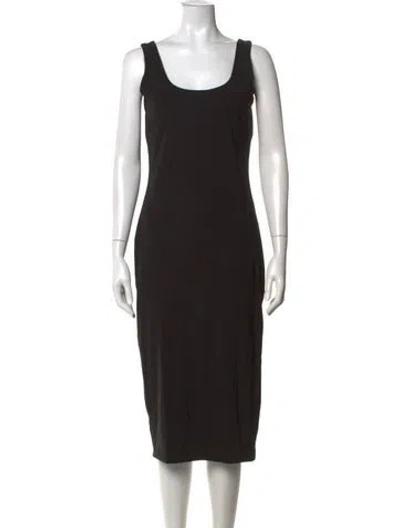 Pre-owned Hatch Scoop Neck Knee-length Dress In Black