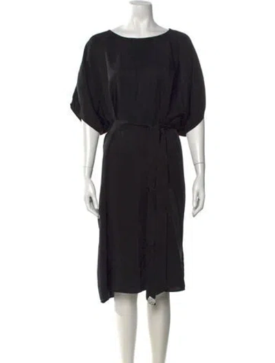 Pre-owned Hatch Scoop Neck Knee-length Dress In Black
