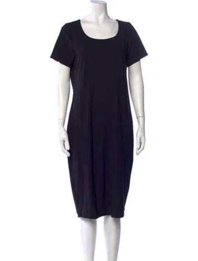 Pre-owned Hatch Scoop Neck Knee-length Dress In Black