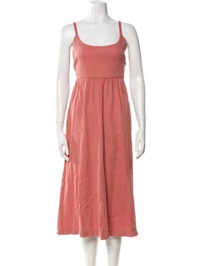 Pre-owned Hatch Scoop Neck Knee-length Dress In Neutral