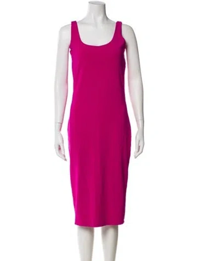 Pre-owned Hatch Scoop Neck Knee-length Dress In Pink