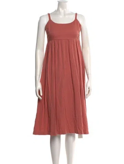 Pre-owned Hatch Scoop Neck Knee-length Dress In Pink