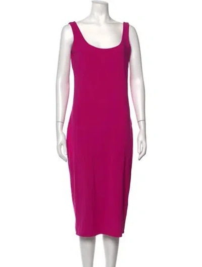 Pre-owned Hatch Scoop Neck Knee-length Dress In Pink