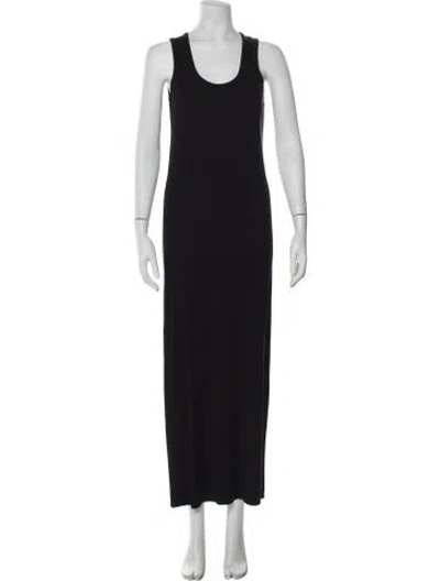 Pre-owned Hatch Scoop Neck Long Dress In Black