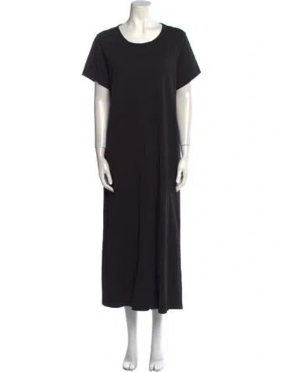 Pre-owned Hatch Scoop Neck Long Dress In Black