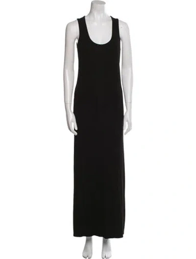 Pre-owned Hatch Scoop Neck Long Dress In Black