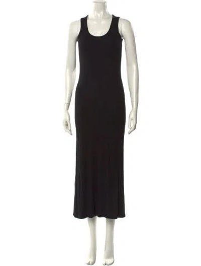 Pre-owned Hatch Scoop Neck Long Dress In Black