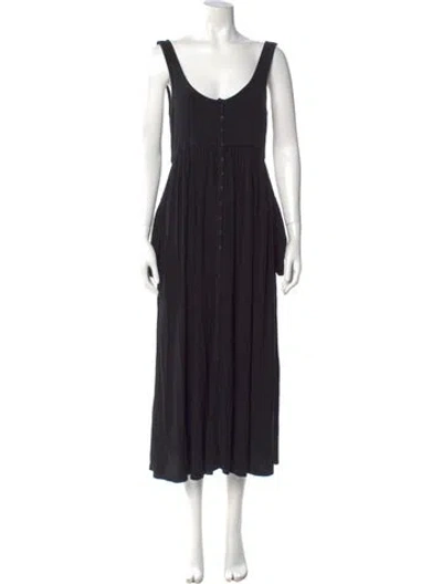 Pre-owned Hatch Scoop Neck Long Dress In Black