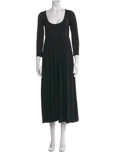 Pre-owned Hatch Scoop Neck Long Dress In Black