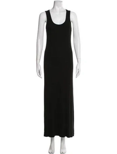 Pre-owned Hatch Scoop Neck Long Dress In Black