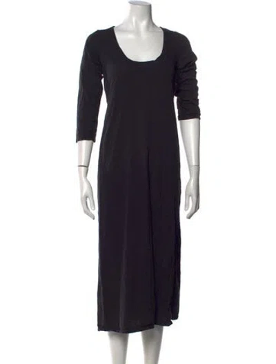 Pre-owned Hatch Scoop Neck Long Dress In Black