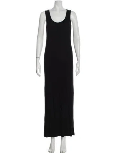 Pre-owned Hatch Scoop Neck Long Dress In Black