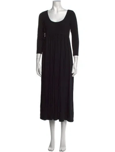 Pre-owned Hatch Scoop Neck Long Dress In Black
