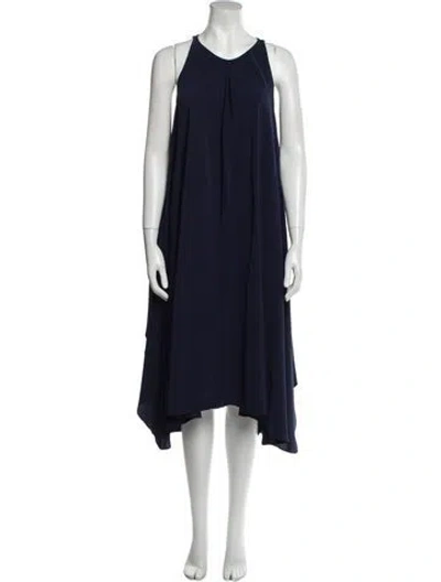 Pre-owned Hatch Scoop Neck Long Dress In Blue