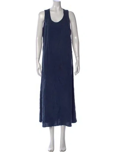 Pre-owned Hatch Scoop Neck Long Dress In Blue