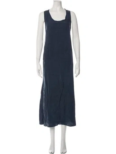 Pre-owned Hatch Scoop Neck Long Dress In Blue