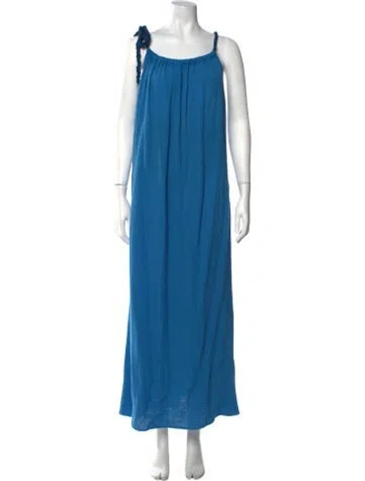 Pre-owned Hatch Scoop Neck Long Dress In Blue
