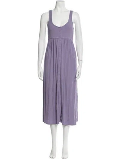 Pre-owned Hatch Scoop Neck Long Dress In Purple
