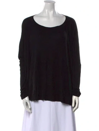 Pre-owned Hatch Scoop Neck Long Sleeve Sweatshirt In Black