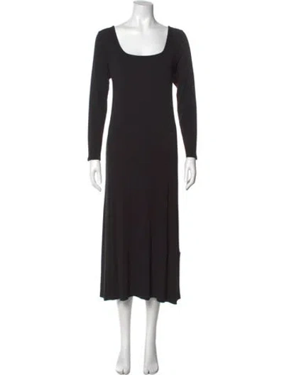 Pre-owned Hatch Scoop Neck Midi Length Dress In Black