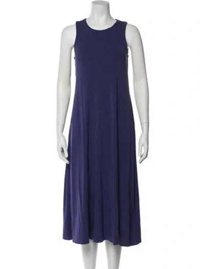 Pre-owned Hatch Scoop Neck Midi Length Dress In Blue