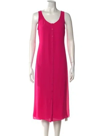 Pre-owned Hatch Scoop Neck Midi Length Dress In Pink
