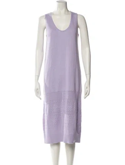 Pre-owned Hatch Scoop Neck Midi Length Dress In Purple