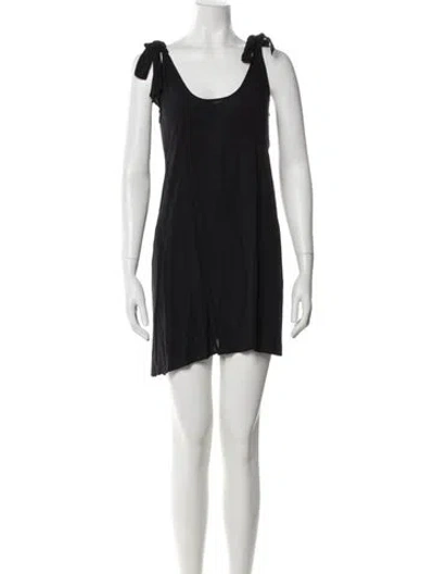 Pre-owned Hatch Scoop Neck Mini Dress In Black