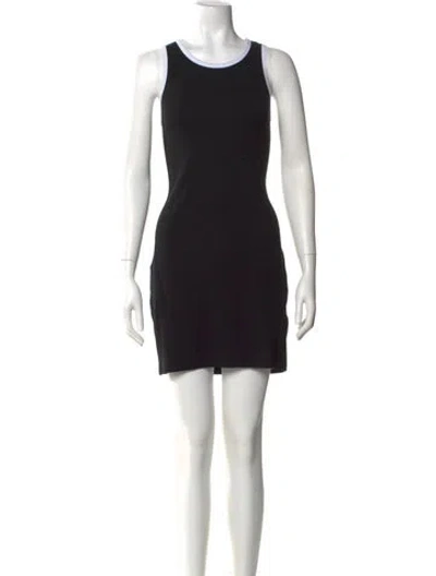 Pre-owned Hatch Scoop Neck Mini Dress In Black