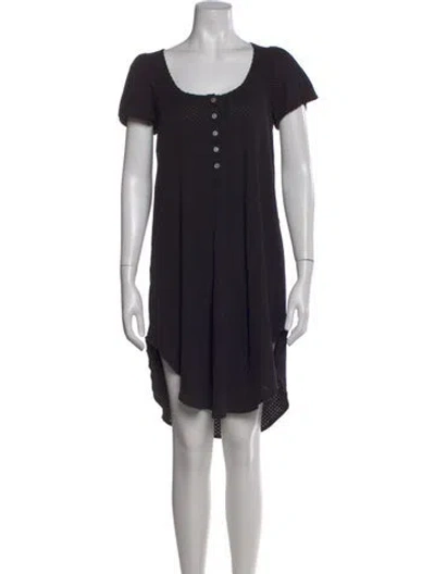 Pre-owned Hatch Scoop Neck Mini Dress In Black