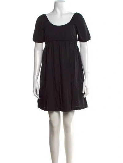Pre-owned Hatch Scoop Neck Mini Dress In Black