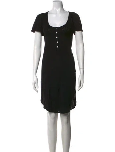 Pre-owned Hatch Scoop Neck Mini Dress In Black